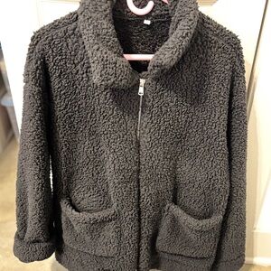 Fur Jacket Fuzzy Faux Shearling Zip Up Oversized Warm Shacket